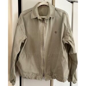Vintage Creekwood Made in USA Khaki Zip Up Jacket Size M with Duck‎ 100% Cotton
